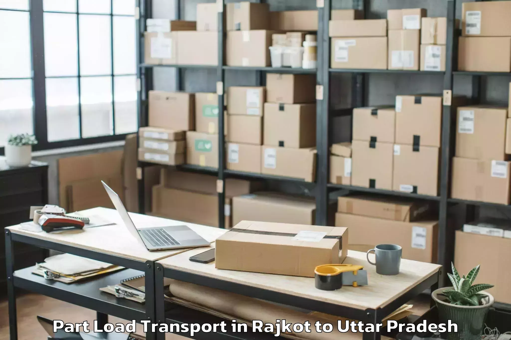 Trusted Rajkot to Jalesar Part Load Transport